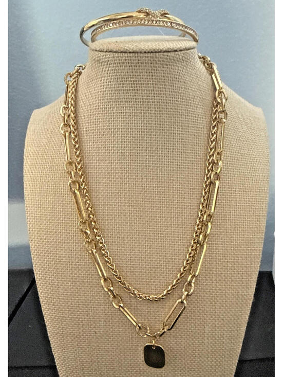 Anne Klein Jewelry - Goldtone Anne Klein Necklace Bangle Bracelet Jewelry Bundle New
